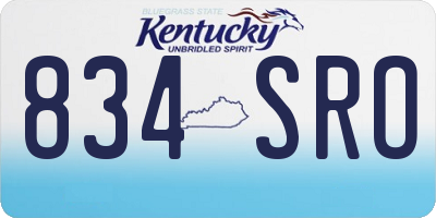 KY license plate 834SRO