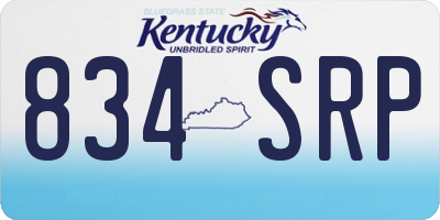 KY license plate 834SRP