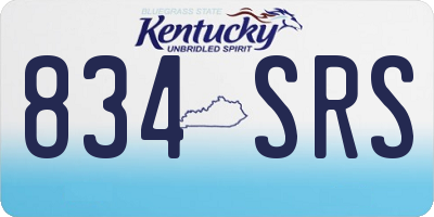 KY license plate 834SRS