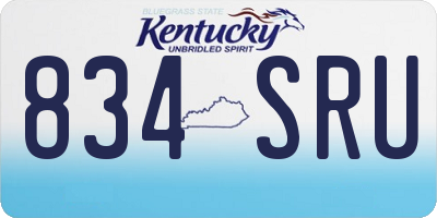KY license plate 834SRU
