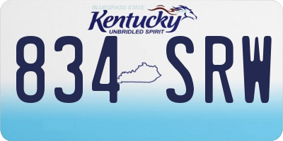 KY license plate 834SRW