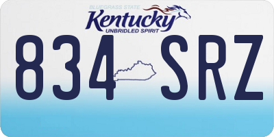 KY license plate 834SRZ