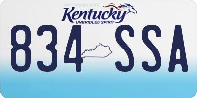 KY license plate 834SSA