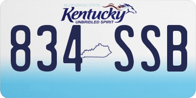 KY license plate 834SSB