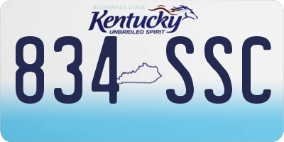 KY license plate 834SSC
