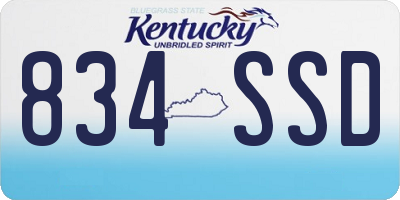 KY license plate 834SSD