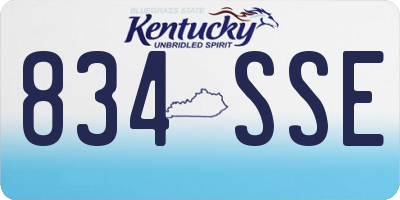 KY license plate 834SSE