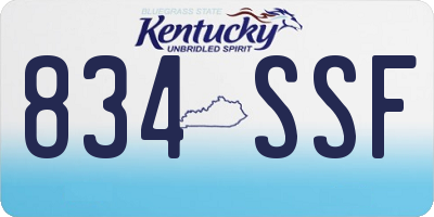 KY license plate 834SSF
