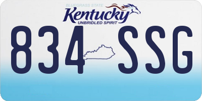 KY license plate 834SSG