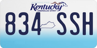 KY license plate 834SSH