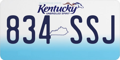 KY license plate 834SSJ