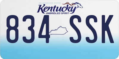 KY license plate 834SSK