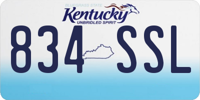 KY license plate 834SSL