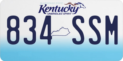 KY license plate 834SSM