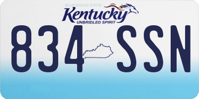 KY license plate 834SSN
