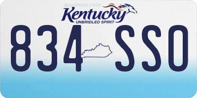 KY license plate 834SSO