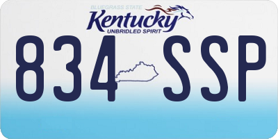 KY license plate 834SSP