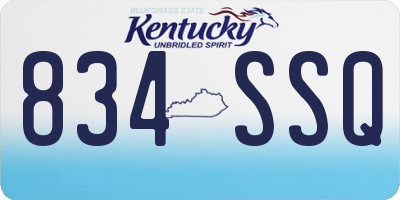 KY license plate 834SSQ