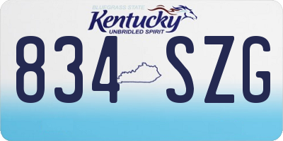 KY license plate 834SZG