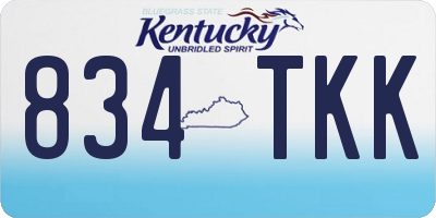 KY license plate 834TKK