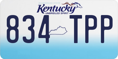 KY license plate 834TPP