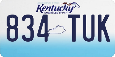 KY license plate 834TUK