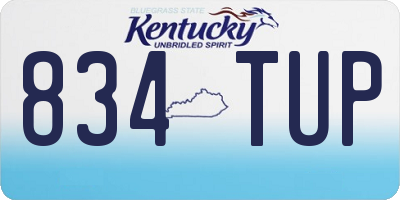 KY license plate 834TUP