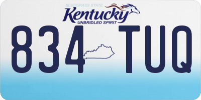 KY license plate 834TUQ