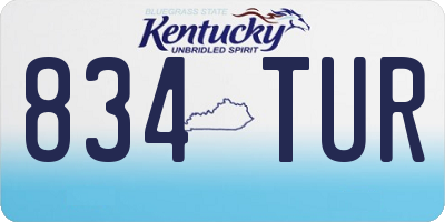 KY license plate 834TUR