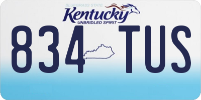 KY license plate 834TUS