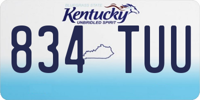 KY license plate 834TUU