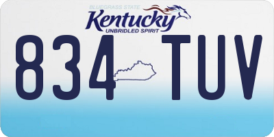 KY license plate 834TUV