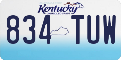 KY license plate 834TUW