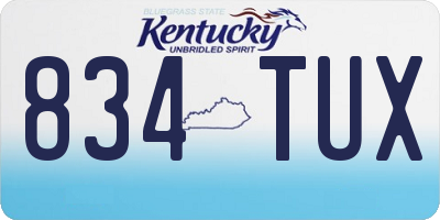 KY license plate 834TUX