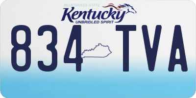 KY license plate 834TVA