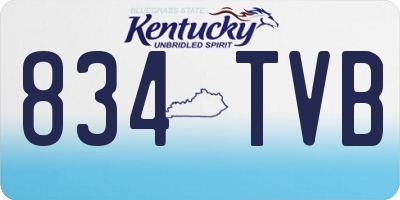 KY license plate 834TVB