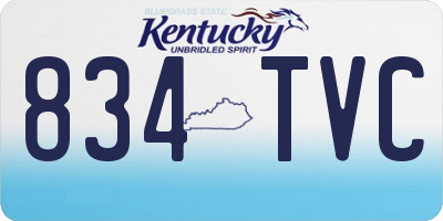 KY license plate 834TVC