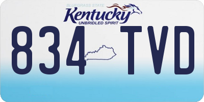 KY license plate 834TVD