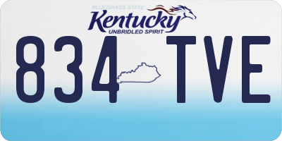 KY license plate 834TVE