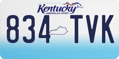 KY license plate 834TVK