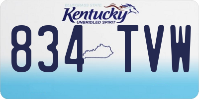 KY license plate 834TVW