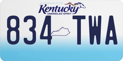 KY license plate 834TWA