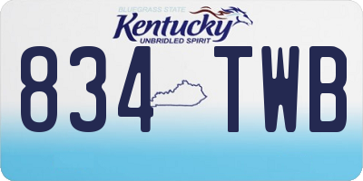 KY license plate 834TWB