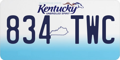 KY license plate 834TWC