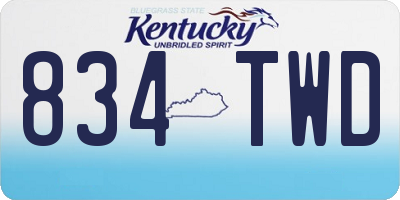 KY license plate 834TWD