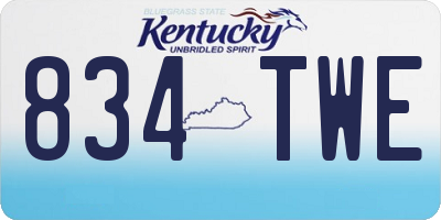 KY license plate 834TWE