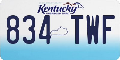 KY license plate 834TWF