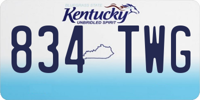 KY license plate 834TWG