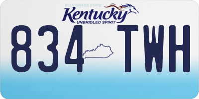 KY license plate 834TWH