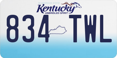 KY license plate 834TWL